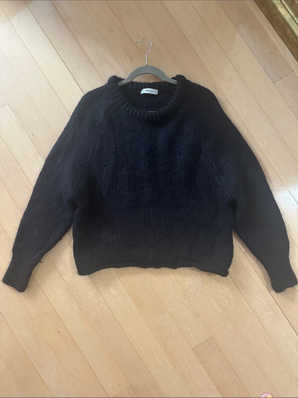 Zara Black Crewneck Sweater — Cozy Oversized Knit